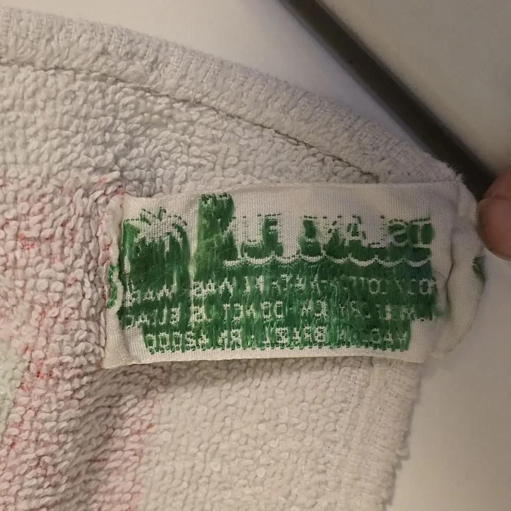 Vintage Tennis Beach Towel Cotton‎ 28x50 Island Fun 1980s